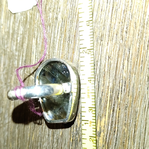 New Labadorite Carved Skull Face Ring Size 6.5 - Picture 4 of 8